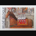 Termonde city of the Ros Beiaard, Stamp from 1990