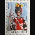 Procession of St. Rolende and the St. Michel church of Gerpinnes, Stamp from 1990